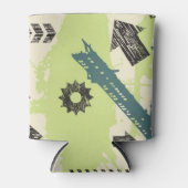 抽象芸術ハイテク背景 缶クーラー (正面)