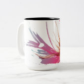 抽象芸術ハイビスカスフラワー ツートーンマグカップ (正面左)