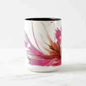 抽象芸術ハイビスカスフラワー ツートーンマグカップ (中央)