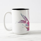 抽象芸術ハイビスカスフラワー ツートーンマグカップ (左)