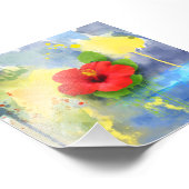 抽象芸術ハイビスカスフラワー フォトプリント            (角)