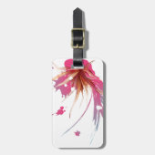 抽象芸術ハイビスカスフラワー ラゲッジタグ (正面縦)