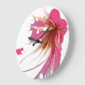 抽象芸術ハイビスカスフラワー ラージ壁時計 (傾斜)