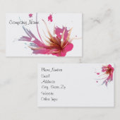抽象芸術ハイビスカスフラワー 名刺 (正面/裏面)