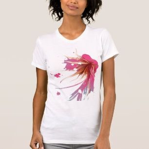抽象芸術ハイビスカスフラワー Tシャツ