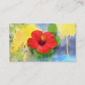 抽象芸術ハイビスカスモダン花 名刺 (正面)