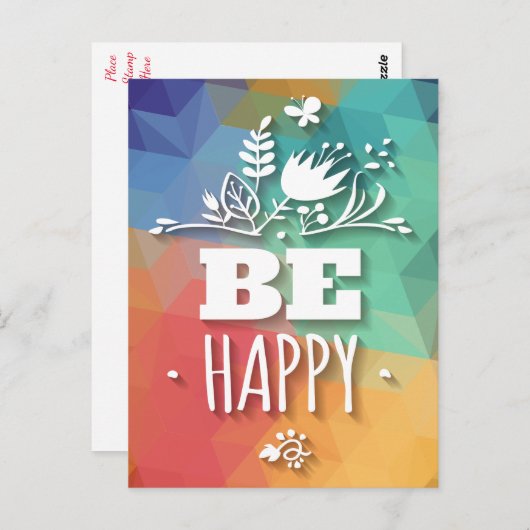 抽象芸術ハッピーフローラ姿勢生命引用文 ポストカード (正面/裏面)