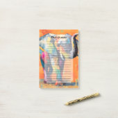 抽象芸術ハッピーレインボーゾウ ポストイット (デスク上)