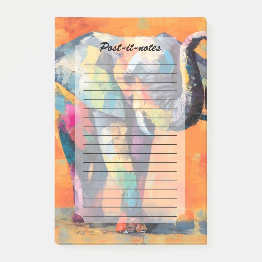 抽象芸術ハッピーレインボーゾウ ポストイット (正面)