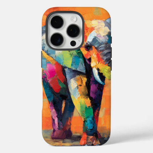 抽象芸術ハッピーレインボーゾウ Case-Mate iPhoneケース (裏面)