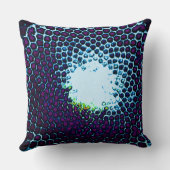 抽象芸術ハニカムデザインブルーとパープル クッション (裏面)