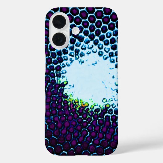 抽象芸術ハニカムデザインブルーとパープル Case-Mate iPhoneケース (裏面)