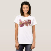 抽象芸術ハニカム模様フラワーデザイン v4 tシャツ (正面フル)
