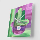 抽象芸術ハムサウォールクロック スクエア壁時計 (傾斜)