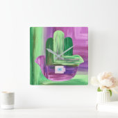 抽象芸術ハムサウォールクロック スクエア壁時計 (ホーム)