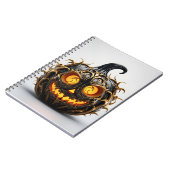抽象芸術ハロウィンエレガントブラックパンプキン ノートブック (左側)