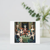 抽象芸術ハロウィーンカクテルパーティー ポストカード (スタンド正面)