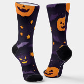 抽象芸術ハロウィーンデザイン ソックス (傾斜あり)