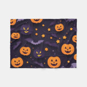 抽象芸術ハロウィーンデザイン フリースブランケット (正面(横))