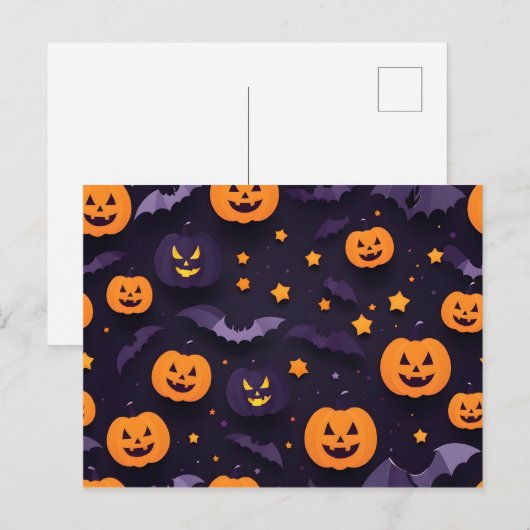 抽象芸術ハロウィーンデザイン ポストカード (正面/裏面)