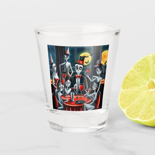 抽象芸術ハローウィンパーティ ショットグラス (正面)