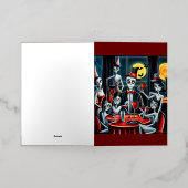 抽象芸術ハローウィンパーティ 箔グリーティングカード (外側レイダウン)