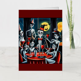 抽象芸術ハローウィンパーティ 箔グリーティングカード