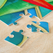 抽象芸術ハワイアンバードオブパラダイスフラワー ジグソーパズル (側面)