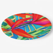 抽象芸術ハワイアンバードオブパラダイスフラワー ペーパープレート (アングル)