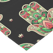 抽象芸術ハンサロータスフラワーヨガをテーマにした模様 ロングテーブルランナー (コーナー)