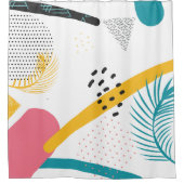 抽象芸術ハンドアートデザイン シャワーカーテン (正面)