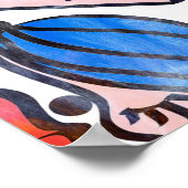 抽象芸術ハンドスケッチ女性顔漫画とワット ポスター (角)