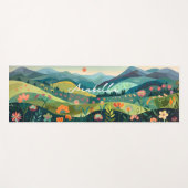 抽象芸術ハンドスケッチ山フローラ瞑想 ヨガマット (正面(横))