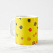 抽象芸術ハンドドローイ数々のメージ（カラードット）  コーヒーマグカップ (正面左)