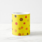 抽象芸術ハンドドローイ数々のメージ（カラードット）  コーヒーマグカップ (中央)