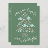 抽象芸術ハンドドローパステルズクリお洒落スマス シーズンカード (正面/裏面)