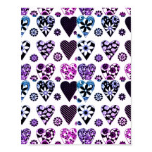 抽象芸術ハートと花モダン色ポップ・アートの