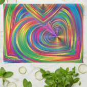 抽象芸術ハートの抽象芸術 キッチンタオル (折り畳み)