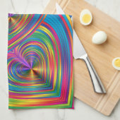 抽象芸術ハートの抽象芸術 キッチンタオル (四つ折り)