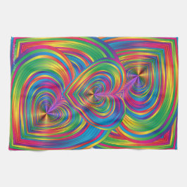 抽象芸術ハートの抽象芸術 キッチンタオル