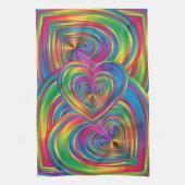 抽象芸術ハートの抽象芸術 キッチンタオル (縦)