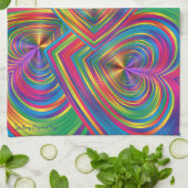 抽象芸術ハートの抽象芸術 キッチンタオル (折り畳み)