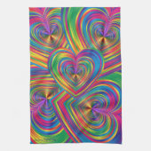 抽象芸術ハートの抽象芸術 キッチンタオル (縦)