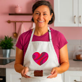 抽象芸術ハートはっきりした赤とピンクの旋回パターン スタンダードエプロン