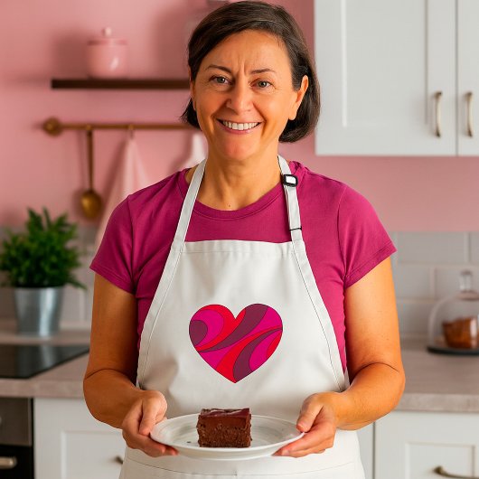 抽象芸術ハートはっきりした赤とピンクの旋回パターン スタンダードエプロン