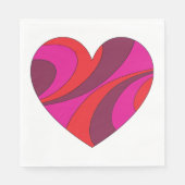 抽象芸術ハートはっきりした赤とピンクの旋回パターン スタンダードランチョンナプキン (正面)