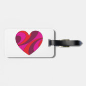 抽象芸術ハートはっきりした赤とピンクの旋回パターン ラゲッジタグ (裏面横)