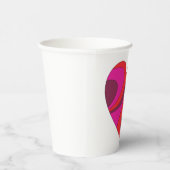 抽象芸術ハートはっきりした赤とピンクの旋回パターン 紙コップ (右)