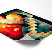 抽象芸術ハートアート – 幾何学的ラブデザイン ポスター (角)