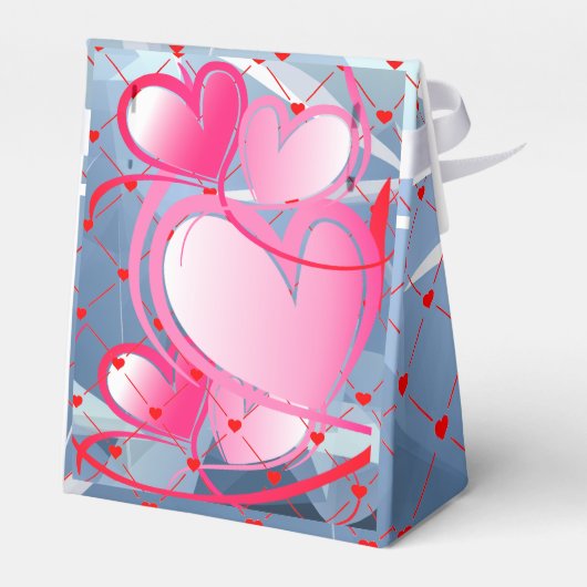 抽象芸術ハートウェディングパーティーお祝い フェイバーボックス (裏面サイド)